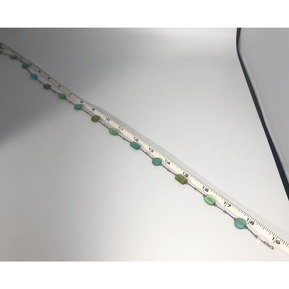 Vintage Artisan 925 Sterling Silver Art Glass Bead Necklace - Picture 6 of 8